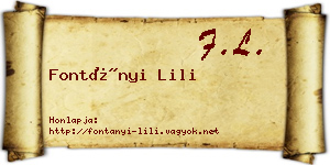 Fontányi Lili névjegykártya