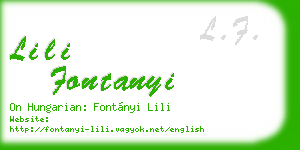 lili fontanyi business card
