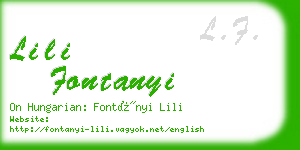 lili fontanyi business card